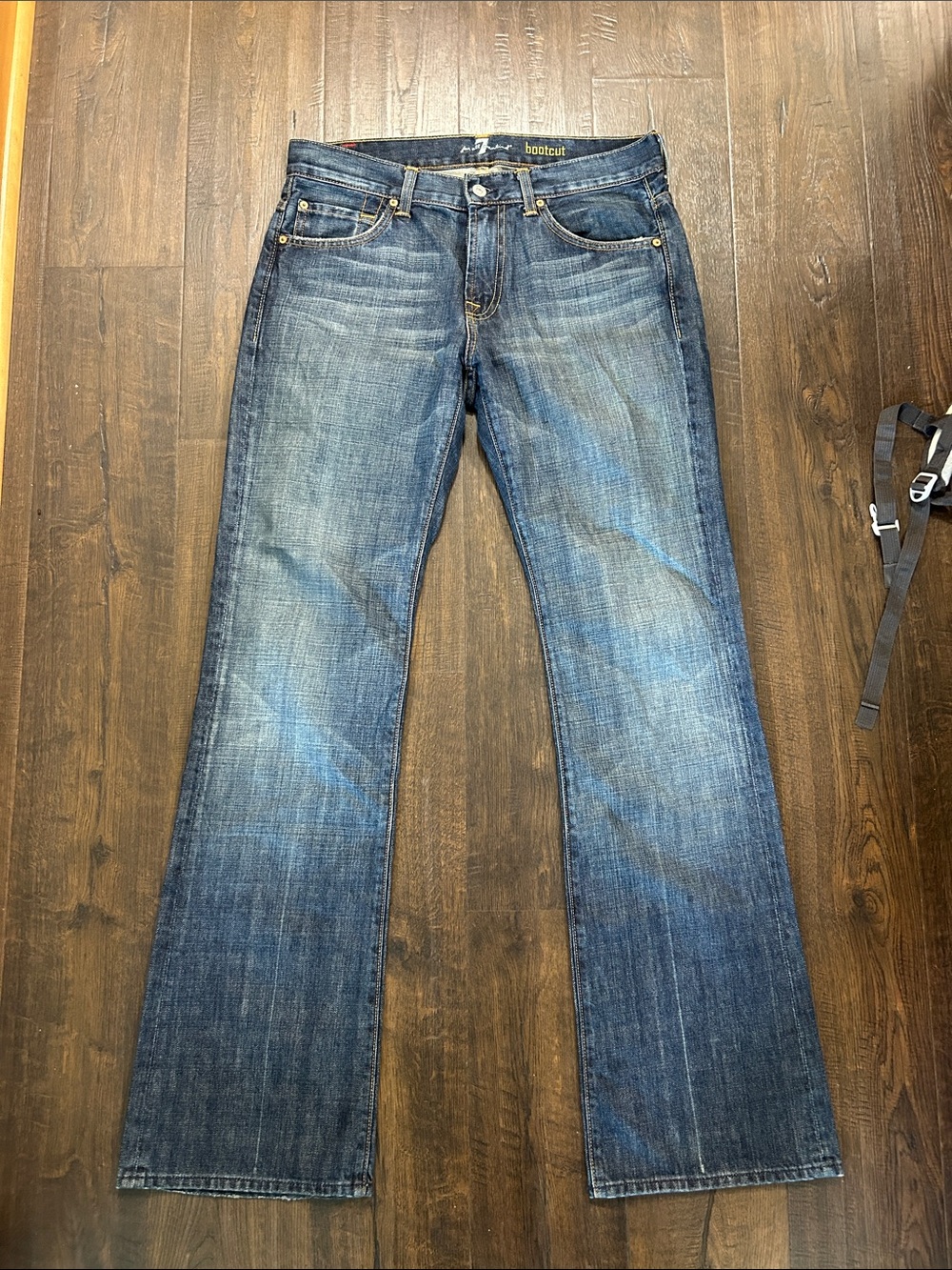 7 For All Mankind Men's Faded Blue Bootcut Jeans
